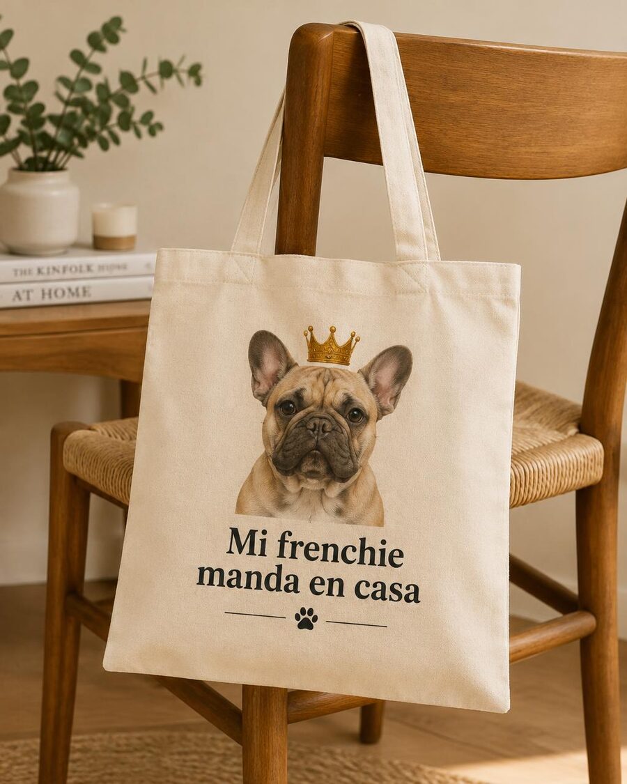 Bolsa tote "Mi frenchie manda en casa"